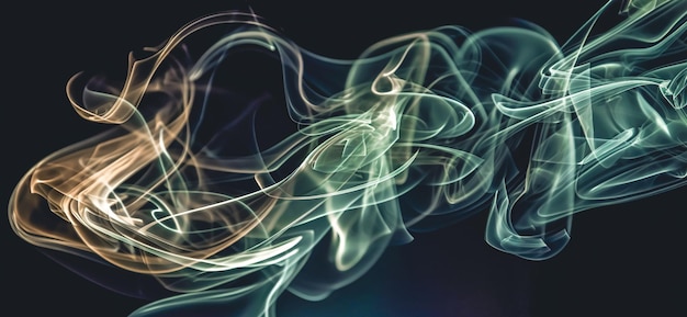 Абстрактный фон с красочными клубами дыма, генерирующий AI