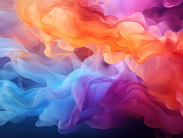 Abstract background with colorful puffs of smoke Generative Ai