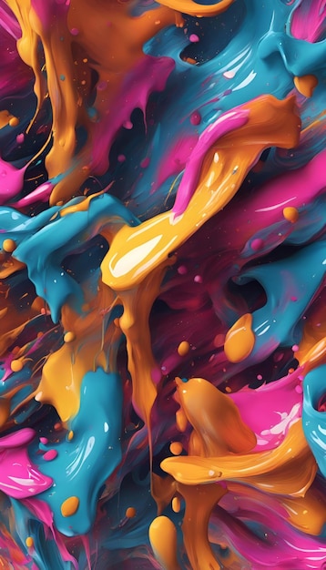 abstract background with colorful splashes of paint closeup