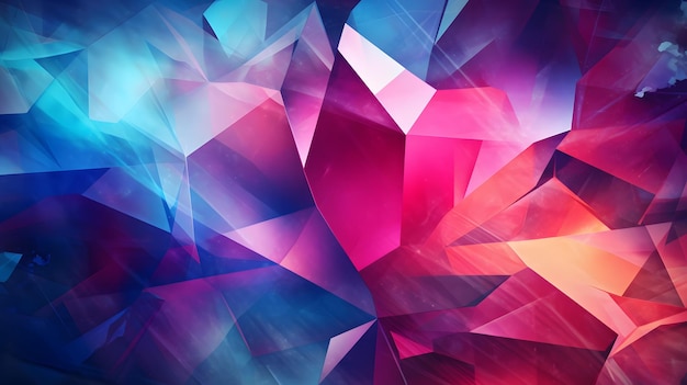 abstract background with colorful triangles and a dark background Generative AI