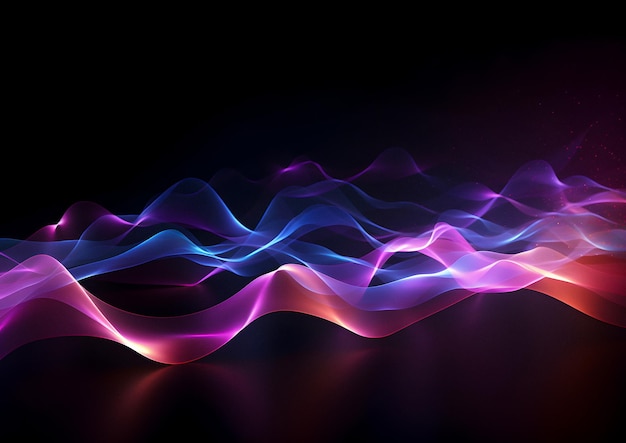 abstract background with colorful waves and lights Generative AI