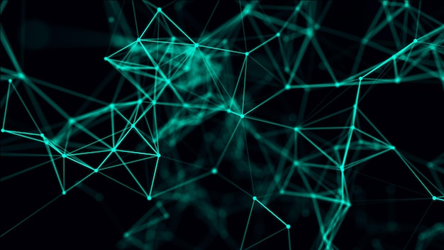 Abstract background with connecting dots and lines Network connection structure 3D rendering