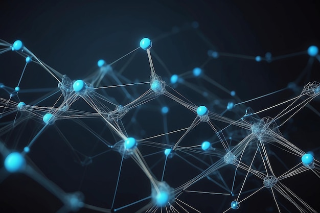 Abstract background with connecting dots and lines Network connection structure Plexus effect 3d rendering