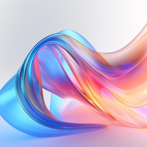 abstract background with a curved wave of colored liquid generative ai