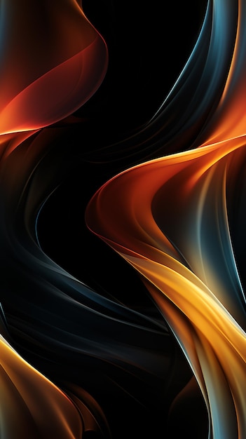 abstract background with a dark background and orange and black colors generative ai