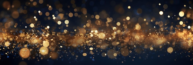 Abstract background with Dark blue and gold particle New year Christmas background with gold stars