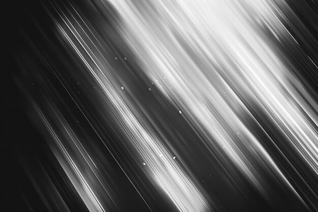 Photo abstract background with diffused tracks of bright white rays against dark blurred surface