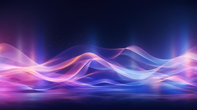 abstract background with dynamic waves and lights illustration for your design generative ai