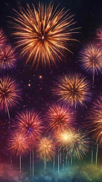 Photo abstract background with fireworksbackground of new years day celebration many colorful