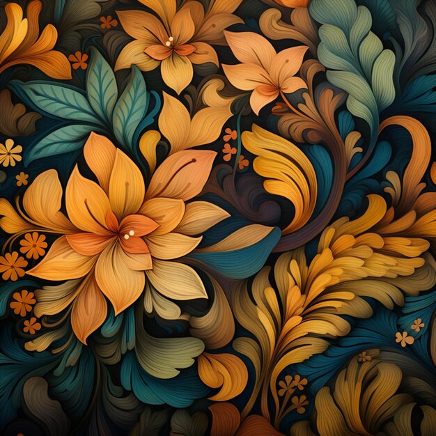 abstract background with flowers