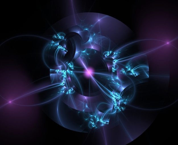 Photo abstract background with fractal on black