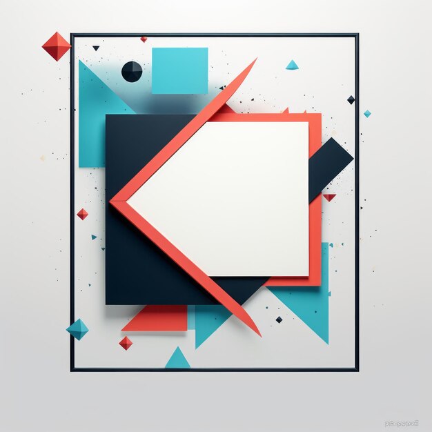 Photo abstract background with geometric shapes and an arrow