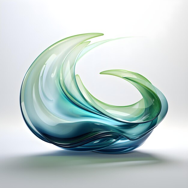 Abstract background with glass waves 3d render Vector illustration