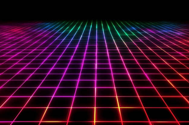 Abstract background with glowing grid