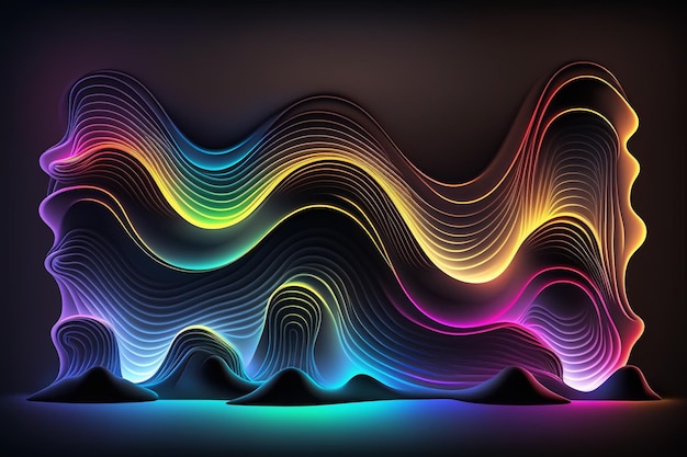 Abstract background with glowing lines Created with generative Ai