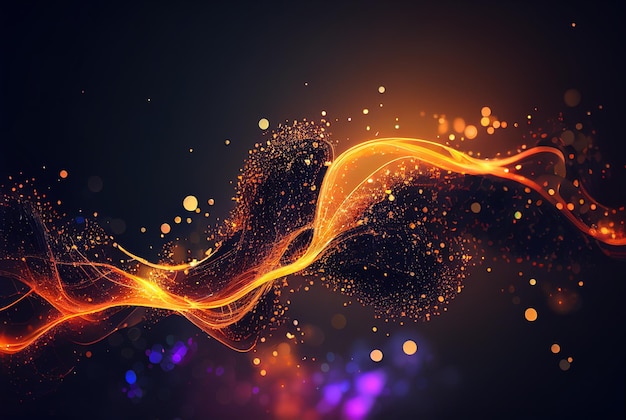 Abstract background with glowing particles