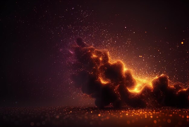 Abstract background with glowing particles