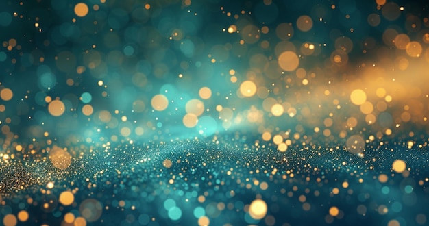 Abstract Background with Glowing Stars and Gold Rings in Pointillist Style