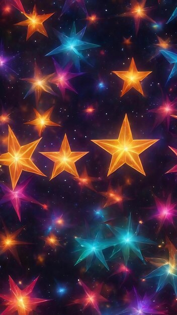 Abstract background with glowing stars