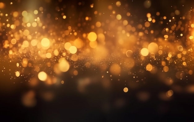 Abstract background with gold bokeh effect sparkling magical dust particles magic