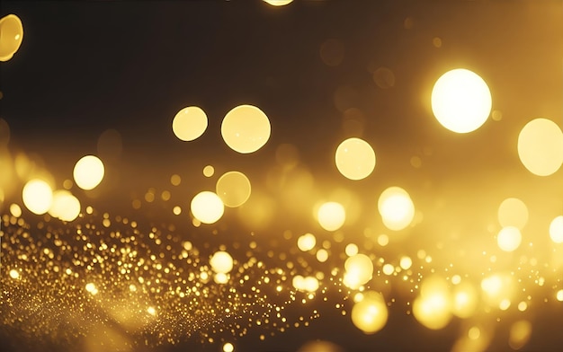 Abstract background with gold bokeh effect