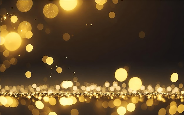 Abstract background with gold bokeh effect