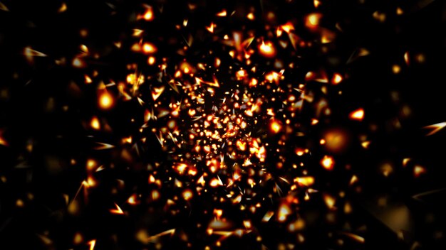 Photo abstract background with gold particles and shapes