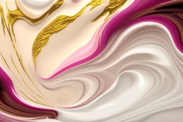 Abstract background with gold and pink waves