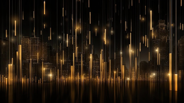 Abstract background with golden effects and sparkles