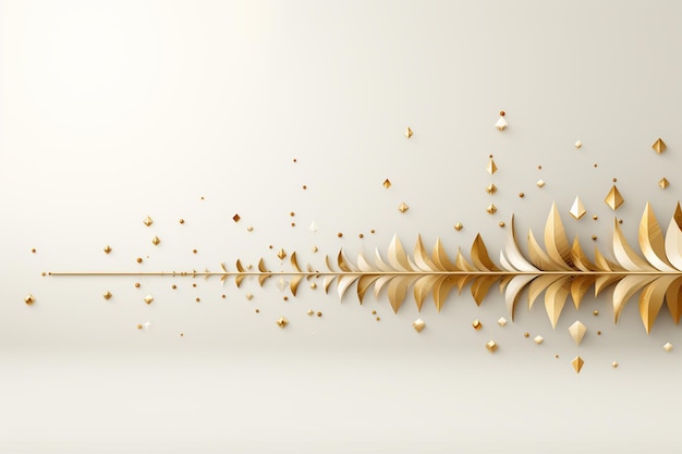 Abstract background with golden serpentine and confetti Vector illustration