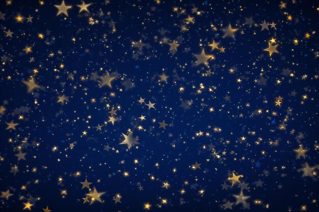 Abstract background with golden stars and sparkles