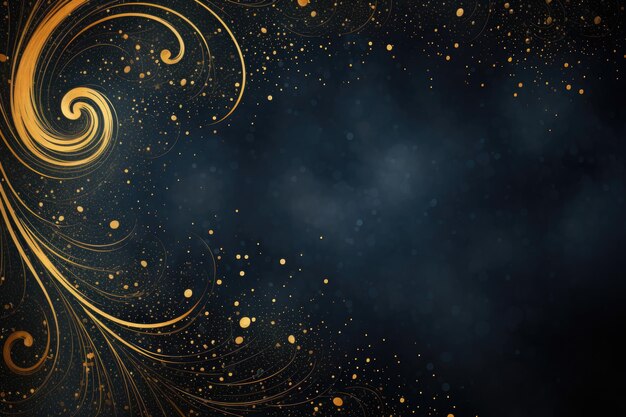 abstract background with golden swirls and space for text or image