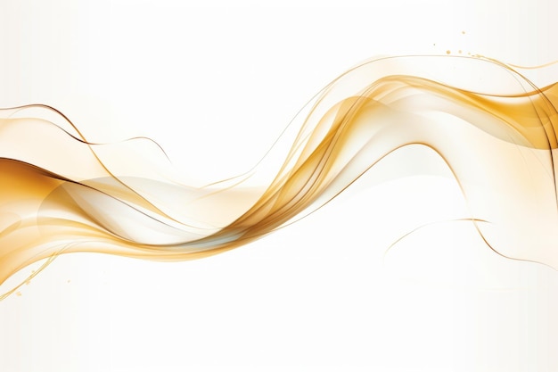 Photo abstract background with golden waves on a white background