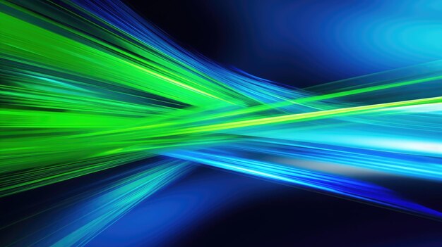 abstract background with green and blue lines and stripes on a dark background