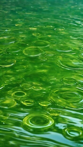 Abstract background with green oil circles on the water