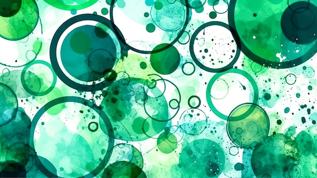 Abstract background with green paint blots generative ai