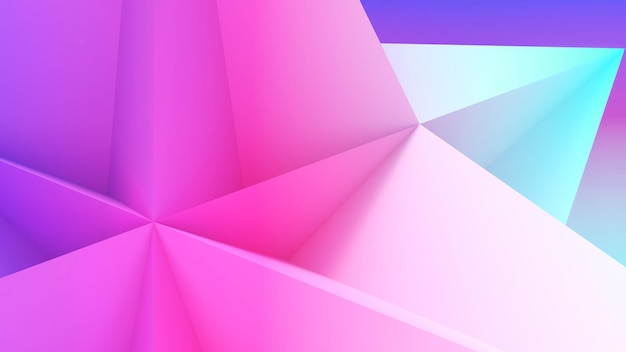 Sfondo astratto con una struttura triangolare esagonale in blu e viola chiaro sfondo geometrico rendering 3d