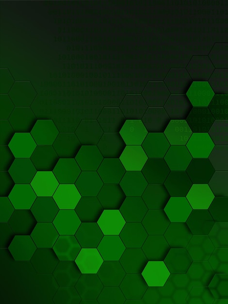 abstract background with hexagons creating different dimensions and colors