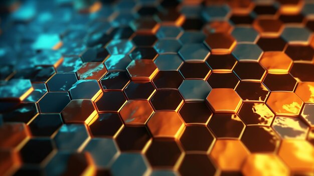 Abstract background with hexagons generative ai