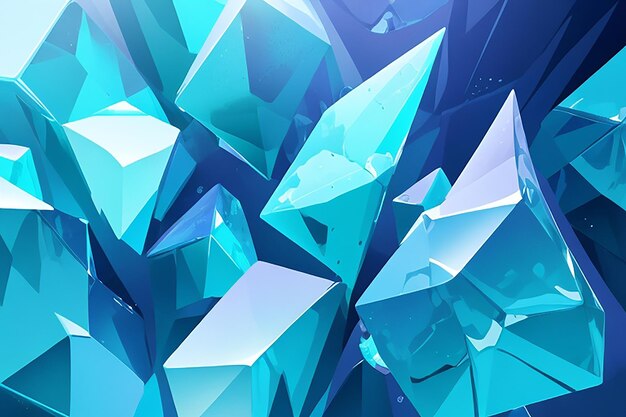 Abstract background with an ice blue low poly design background