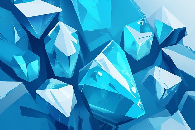 Abstract background with an ice blue low poly design background