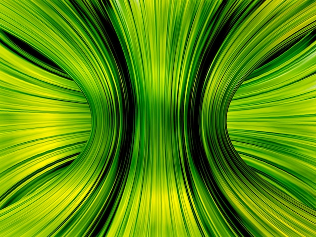 Photo abstract background with infinite light trails of green color