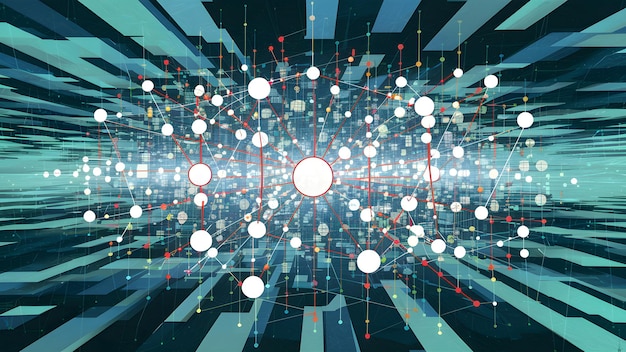 Abstract background with interconnected circles digital network