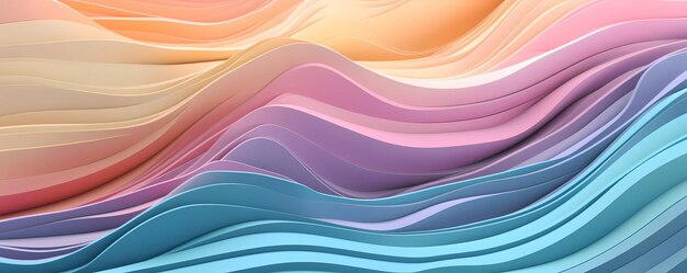 Абстрактный фон с слоистыми волнами цвета радуги Современный дизайн баннера Генеративный ИИ