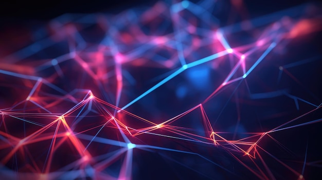Abstract background with Lines and dots connect Created with Generative AI technology