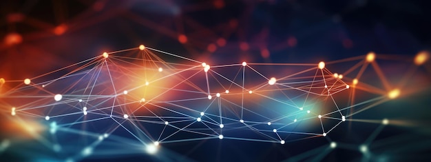 Abstract background with Lines and dots connect Created with Generative AI technology