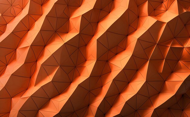 abstract background with low poly design with connecting lines and dots 3d realistic render