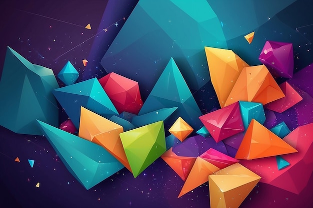 Abstract background with low poly design