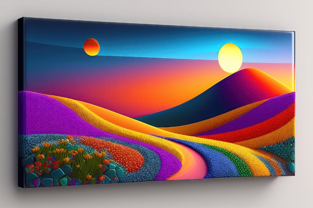 Abstract background with micro mosaic landscape