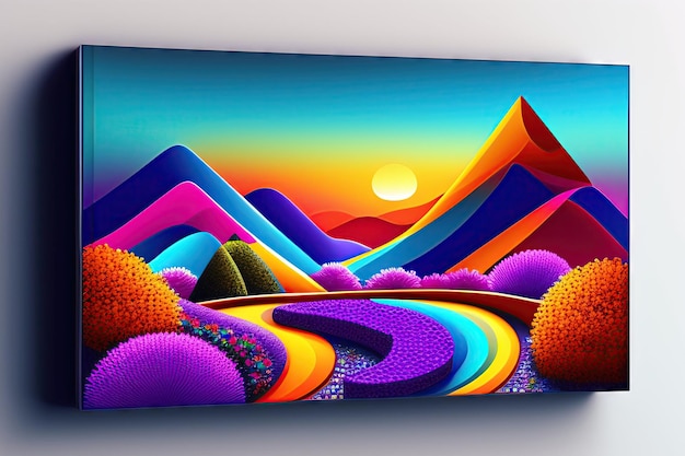 Abstract background with micro mosaic landscape